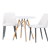 Danburi jídelní stůl - Woodlook / Woodlook MDF + noční jídelní židle - černá / bílá PU _2