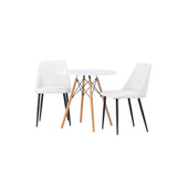 Danburi jídelní stůl - Woodlook / Woodlook MDF + noční jídelní židle - černá / bílá PU _2