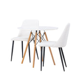 Danburi jídelní stůl - Woodlook / Woodlook MDF + noční jídelní židle - černá / bílá PU _2