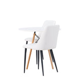 Danburi jídelní stůl - Woodlook / Woodlook MDF + noční jídelní židle - černá / bílá PU _2