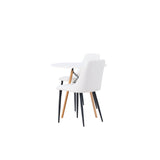 Danburi jídelní stůl - Woodlook / Woodlook MDF + noční jídelní židle - černá / bílá PU _2