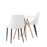 Danburi jídelní stůl - Woodlook / Woodlook MDF + noční jídelní židle - černá / bílá PU _2