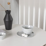 Danburi jídelní stůl - Woodlook / Woodlook MDF + noční jídelní židle - černá / bílá PU _2