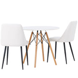 Danburi jídelní stůl - Woodlook / Woodlook MDF + noční jídelní židle - černá / bílá PU _2