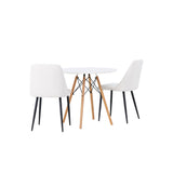 Danburi jídelní stůl - Woodlook / Woodlook MDF + noční jídelní židle - černá / bílá PU _2