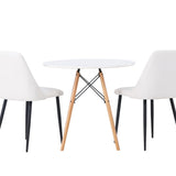 Danburi jídelní stůl - Woodlook / Woodlook MDF + noční jídelní židle - černá / bílá PU _2