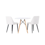 Danburi jídelní stůl - Woodlook / Woodlook MDF + noční jídelní židle - černá / bílá PU _2