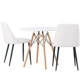 Danburi jídelní stůl - Woodlook / Woodlook MDF + noční jídelní židle - černá / bílá PU _2