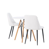 Danburi jídelní stůl - Woodlook / Woodlook MDF + noční jídelní židle - černá / bílá PU _2