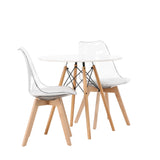 Danburi Jídelní stůl - Woodlook / Woodlook MDF +Edvin Jídelní židle - Nature / PET (polštář bílý) PET povrch, sedák s běžnou houbou _2