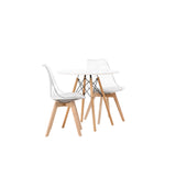 Danburi Jídelní stůl - Woodlook / Woodlook MDF +Edvin Jídelní židle - Nature / PET (polštář bílý) PET povrch, sedák s běžnou houbou _2