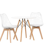 Danburi Jídelní stůl - Woodlook / Woodlook MDF +Edvin Jídelní židle - Nature / PET (polštář bílý) PET povrch, sedák s běžnou houbou _2