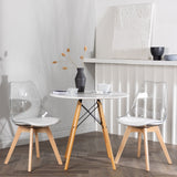 Danburi Jídelní stůl - Woodlook / Woodlook MDF +Edvin Jídelní židle - Nature / PET (polštář bílý) PET povrch, sedák s běžnou houbou _2