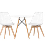 Danburi Jídelní stůl - Woodlook / Woodlook MDF +Edvin Jídelní židle - Nature / PET (polštář bílý) PET povrch, sedák s běžnou houbou _2