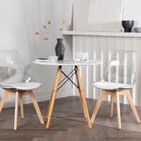 Danburi Jídelní stůl - Woodlook / Woodlook MDF +Edvin Jídelní židle - Nature / PET (polštář bílý) PET povrch, sedák s běžnou houbou _2