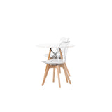 Danburi Jídelní stůl - Woodlook / Woodlook MDF +Edvin Jídelní židle - Nature / PET (polštář bílý) PET povrch, sedák s běžnou houbou _2