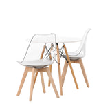 Danburi Jídelní stůl - Woodlook / Woodlook MDF +Edvin Jídelní židle - Nature / PET (polštář bílý) PET povrch, sedák s běžnou houbou _2