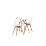 Danburi Jídelní stůl - Woodlook / Woodlook MDF +Edvin Jídelní židle - Nature / PET (polštář bílý) PET povrch, sedák s běžnou houbou _2