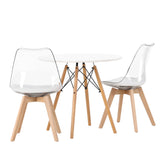 Danburi Jídelní stůl - Woodlook / Woodlook MDF +Edvin Jídelní židle - Nature / PET (polštář bílý) PET povrch, sedák s běžnou houbou _2