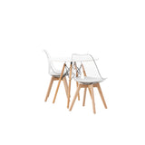 Danburi Jídelní stůl - Woodlook / Woodlook MDF +Edvin Jídelní židle - Nature / PET (polštář bílý) PET povrch, sedák s běžnou houbou _2