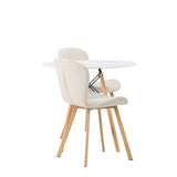 Jídelní stůl Danburi - Woodlook / Woodlook MDF + Jídelní židle Lilja - Oaklook / Béžová látka _2