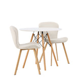 Jídelní stůl Danburi - Woodlook / Woodlook MDF + Jídelní židle Lilja - Oaklook / Béžová látka _2