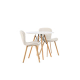 Jídelní stůl Danburi - Woodlook / Woodlook MDF + Jídelní židle Lilja - Oaklook / Béžová látka _2