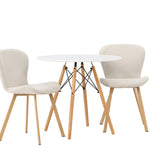 Jídelní stůl Danburi - Woodlook / Woodlook MDF + Jídelní židle Lilja - Oaklook / Béžová látka _2