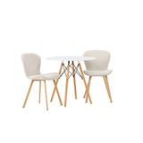 Jídelní stůl Danburi - Woodlook / Woodlook MDF + Jídelní židle Lilja - Oaklook / Béžová látka _2