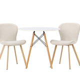 Jídelní stůl Danburi - Woodlook / Woodlook MDF + Jídelní židle Lilja - Oaklook / Béžová látka _2