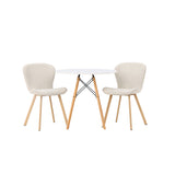 Jídelní stůl Danburi - Woodlook / Woodlook MDF + Jídelní židle Lilja - Oaklook / Béžová látka _2