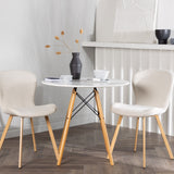 Jídelní stůl Danburi - Woodlook / Woodlook MDF + Jídelní židle Lilja - Oaklook / Béžová látka _2