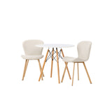 Jídelní stůl Danburi - Woodlook / Woodlook MDF + Jídelní židle Lilja - Oaklook / Béžová látka _2