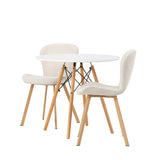 Jídelní stůl Danburi - Woodlook / Woodlook MDF + Jídelní židle Lilja - Oaklook / Béžová látka _2