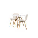 Jídelní stůl Danburi - Woodlook / Woodlook MDF + Jídelní židle Lilja - Oaklook / Béžová látka _2