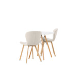 Jídelní stůl Danburi - Woodlook / Woodlook MDF + Jídelní židle Lilja - Oaklook / Béžová látka _2