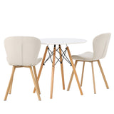 Jídelní stůl Danburi - Woodlook / Woodlook MDF + Jídelní židle Lilja - Oaklook / Béžová látka _2