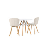 Jídelní stůl Danburi - Woodlook / Woodlook MDF + Jídelní židle Lilja - Oaklook / Béžová látka _2