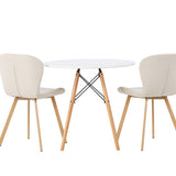Jídelní stůl Danburi - Woodlook / Woodlook MDF + Jídelní židle Lilja - Oaklook / Béžová látka _2