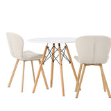 Jídelní stůl Danburi - Woodlook / Woodlook MDF + Jídelní židle Lilja - Oaklook / Béžová látka _2