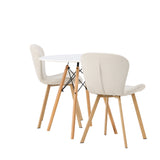 Jídelní stůl Danburi - Woodlook / Woodlook MDF + Jídelní židle Lilja - Oaklook / Béžová látka _2