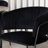 Jídelní stůl Durango - černá / ořechová MDF + jídelní židle Selma - černá / černý samet _4