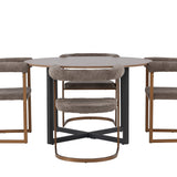 Jídelní stůl Durango - černá / ořechová MDF + ranní jídelní židle - černá / černá Boucle _4