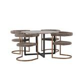 Jídelní stůl Durango - černá / ořechová MDF + ranní jídelní židle - černá / černá Boucle _4