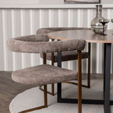 Jídelní stůl Durango - černá / ořechová MDF + ranní jídelní židle - černá / černá Boucle _4