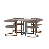 Jídelní stůl Durango - černá / ořechová MDF + ranní jídelní židle - černá / černá Boucle _4