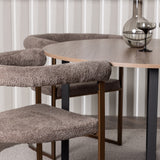 Jídelní stůl Durango - černá / ořechová MDF + ranní jídelní židle - černá / černá Boucle _4