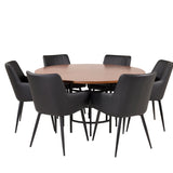 Copenhagen - Jídelní stůl kulatý - Hnědá / Černá +Comfort - Jídelní židle 2-balení - černá/Černá _6