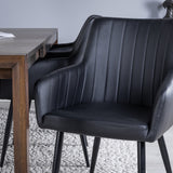 Posuvný rozkládací stůl - Dub kouřový 170+40+40cm +Comfort - Jídelní židle 2ks - černá/Černá _6