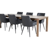 Posuvný rozkládací stůl - Dub kouřový 170+40+40cm +Comfort - Jídelní židle 2ks - černá/Černá _6